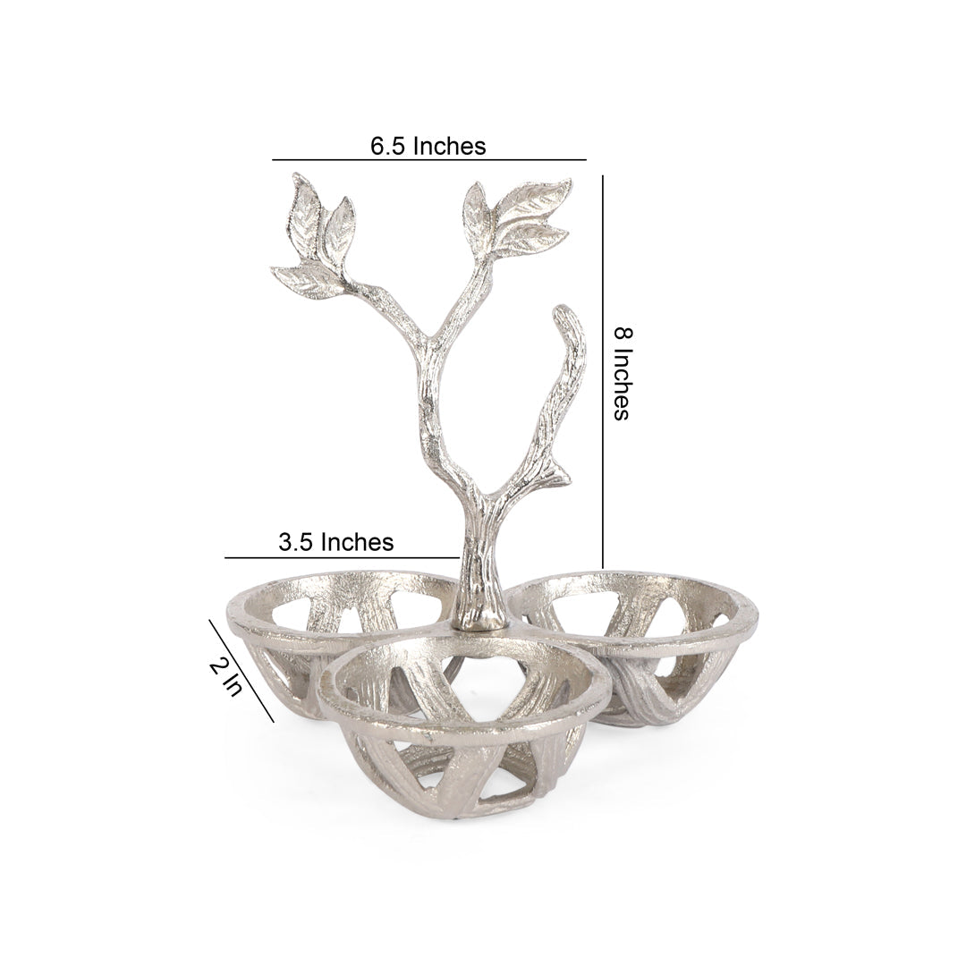 Metal Base With 3 Glass Bowl