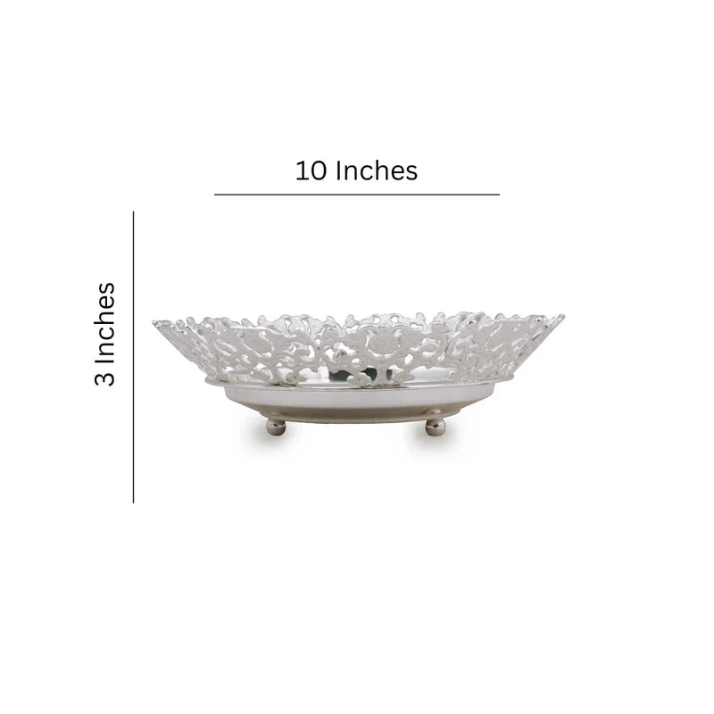 Brass Silver Plated Cosmos Round Bowl