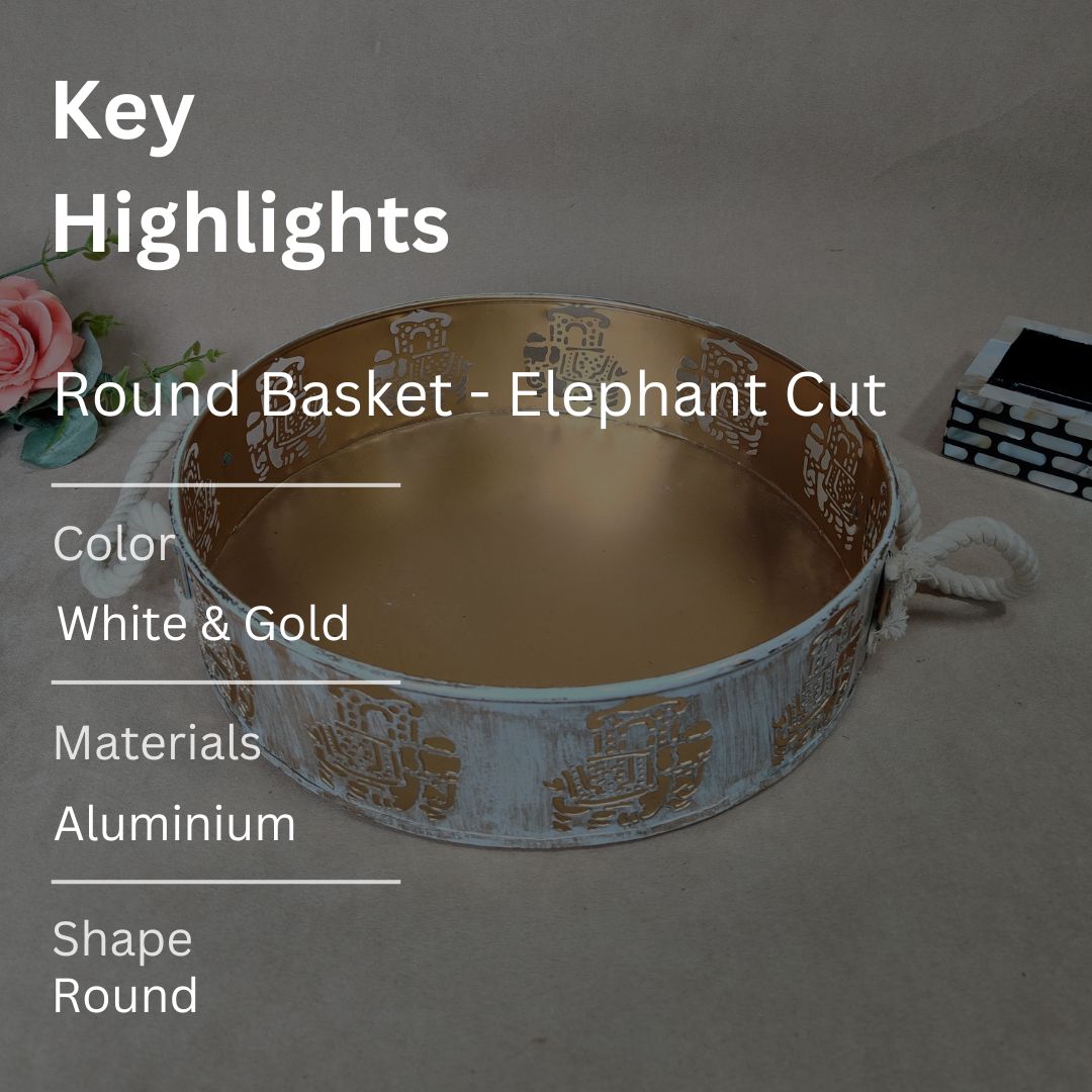 Round Basket - Elephant Cut