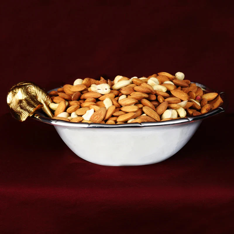 Stainless Steel With Elephant Motif Bowl 11'