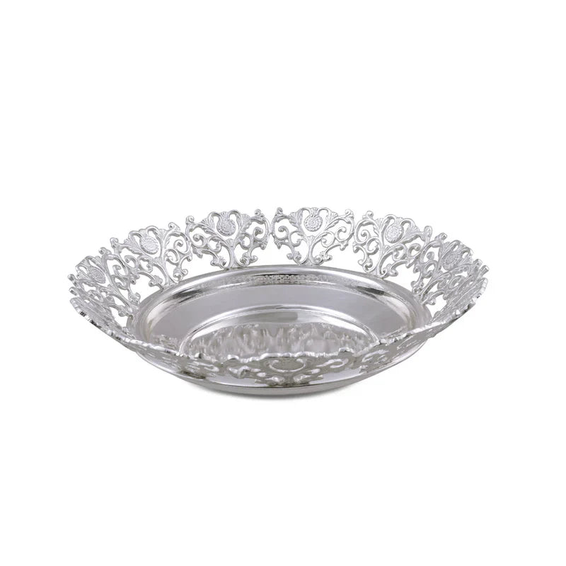 Brass Silver Plated Cosmos Round Bowl