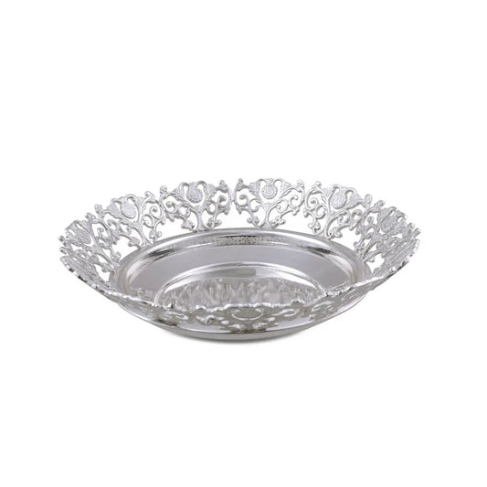 Brass Silver Plated Cosmos Round Bowl