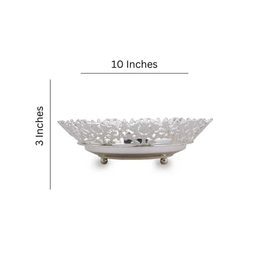 Brass Silver Plated Cosmos Round Bowl