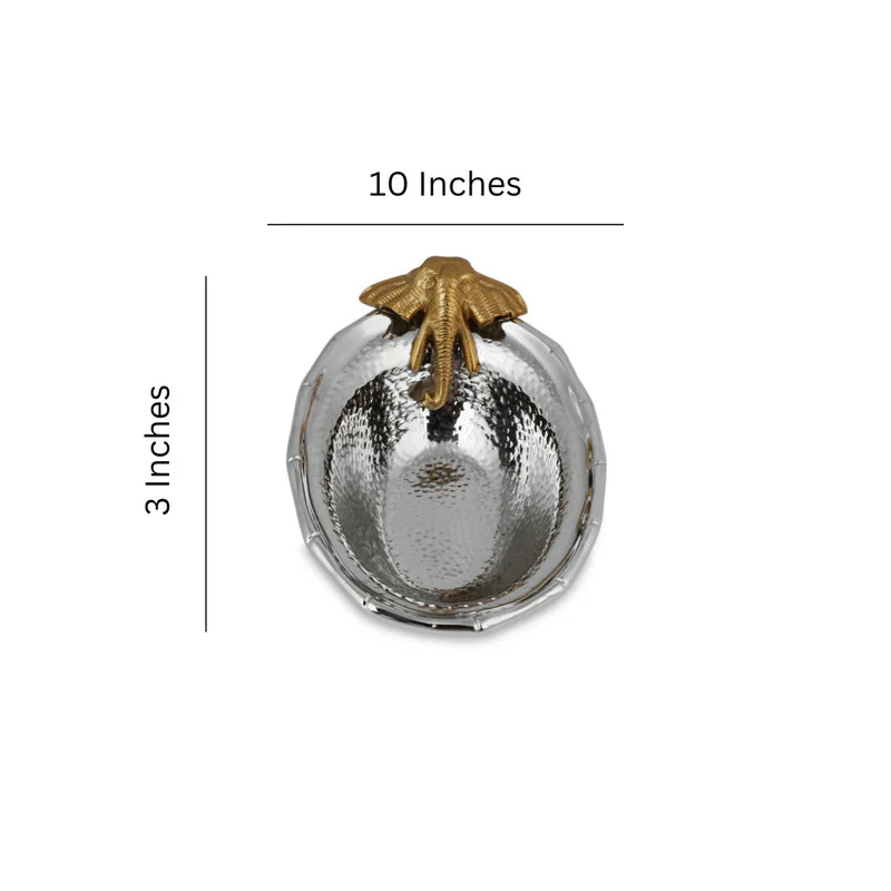 Stainless Steel With Elephant Motif Bowl 11'