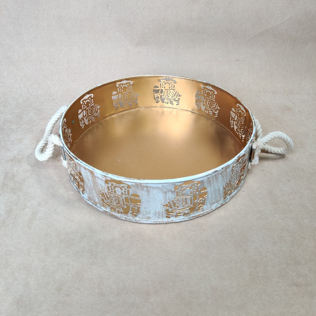 Round Basket - Elephant Cut