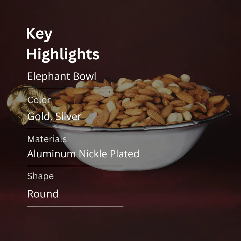 Stainless Steel With Elephant Motif Bowl 11'