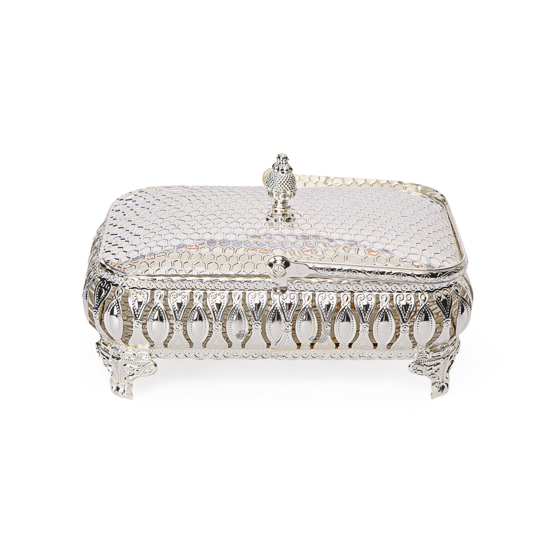 Rectangle Basket - White Metal