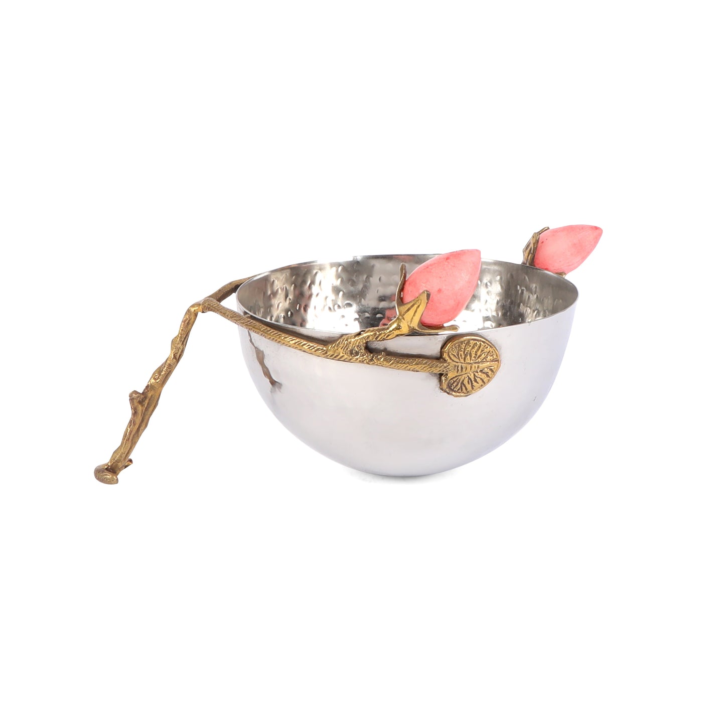 Stainless Steel Bowl With A Lotus Accent