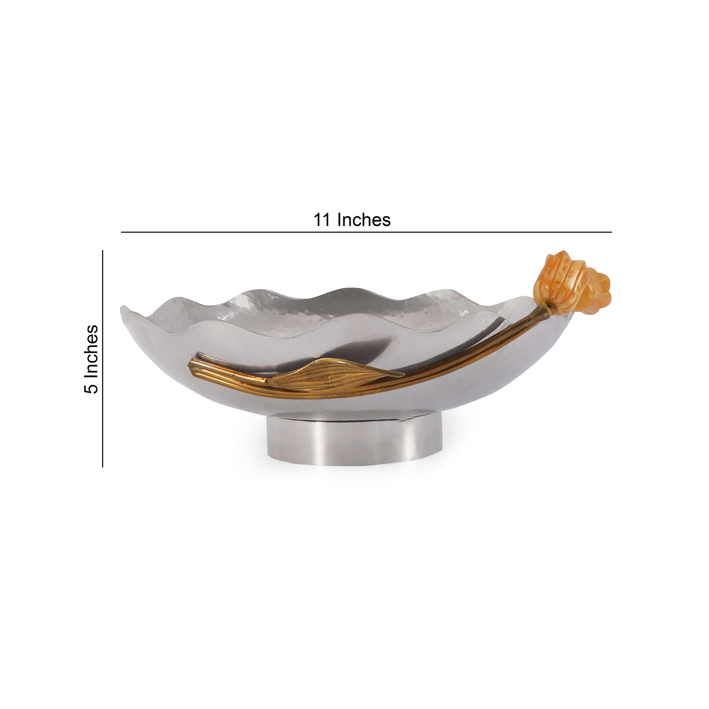 Stainless Steel Bowl With A Tulip Accent